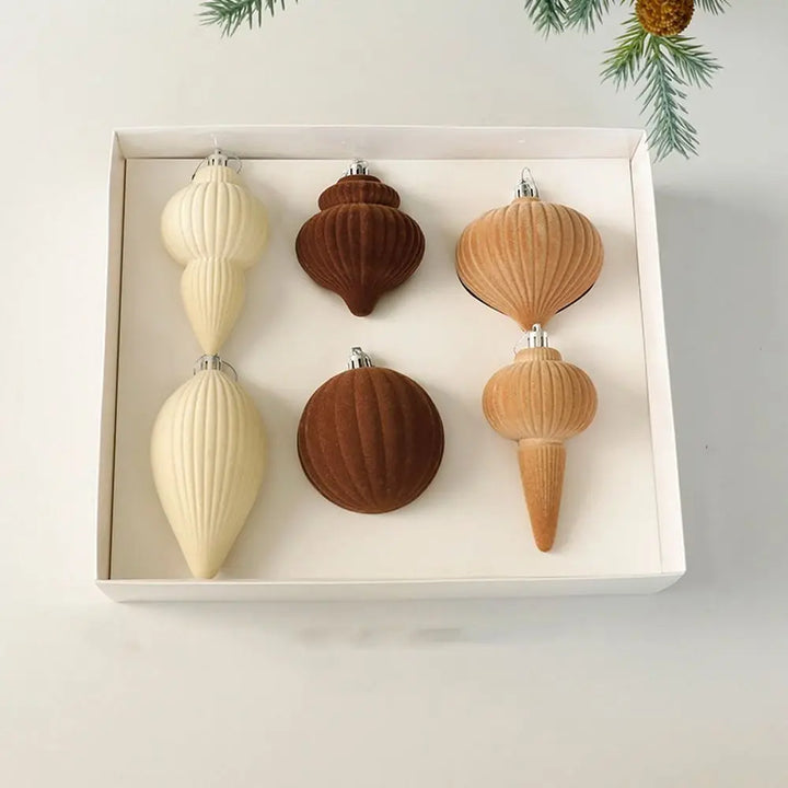 Elegant Slitesterk Fløyelsjulekulor - Grønn Høytid Tre Dekor, Gjenbrukbar & Myk Berøring 6PCS