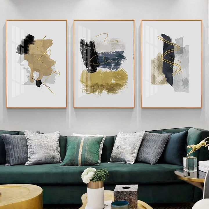 Nøytral Farge Blå Beige Svart Nordisk Abstrakt Veggkunst Fine Art Lerret Utskrifter Plakater Bilder For Stue Soverom Kunst Dekor | Skanto