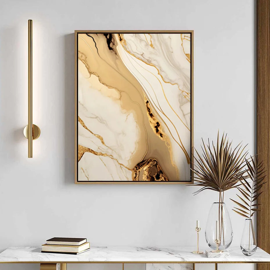 Moderne Abstrakt Svart Beige Gull Flytende Marmor Print Veggkunst Fine Art L canvas Utskrifter Bilder For Stue Soverom Kunst Dekor | Skanto