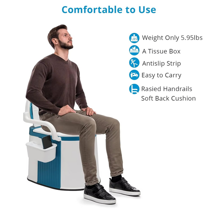 Skanto | Portable Comfort Commode med 5-gallon kapasitet og robuste håndtak