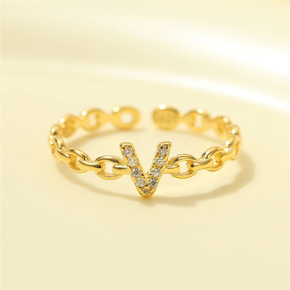 Skanto | Delikat Diamant Bokstav Initial Ring