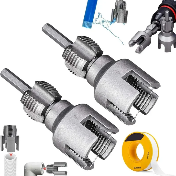 Pipe Thread Reamer & Edge Cutter Drill Attachment Tool | Skanto