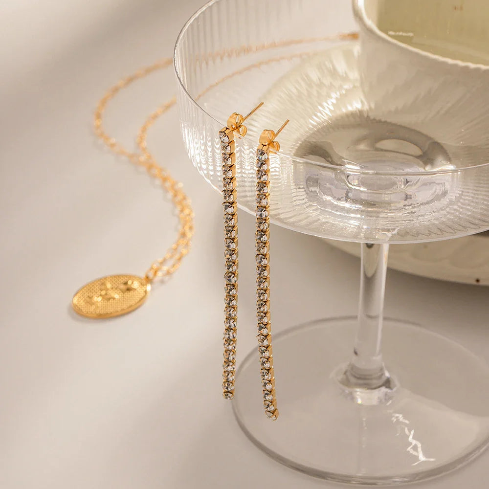 Skanto | 18k Delikat Diamant Tassel Øredobber