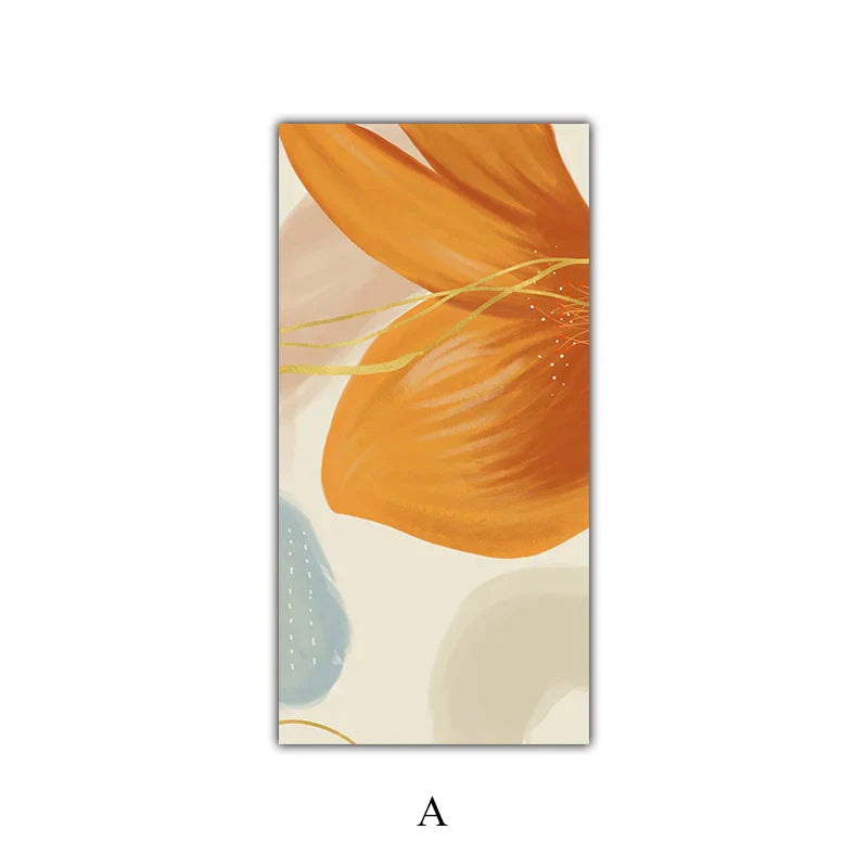 Stort Blomsterfarger Abstrakt Veggkunst Fine Art Lerret Utskrifter Oransje Gul Petal Blomster Plakater Bilder For Stue Hjem Dekor | Skanto
