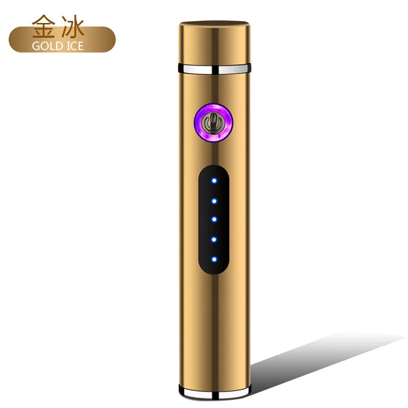 Skanto | Voltrino Sylinder USB lighter | Dobbelt bue teknologi | Oppladbar & vindproof | Edelmetall hus for menn