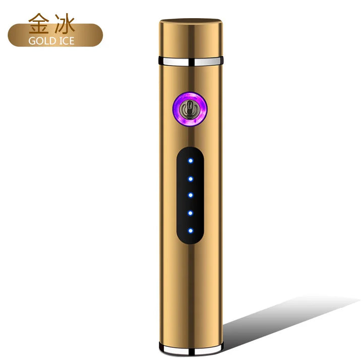Skanto | Voltrino Sylinder USB lighter | Dobbelt bue teknologi | Oppladbar & vindproof | Edelmetall hus for menn