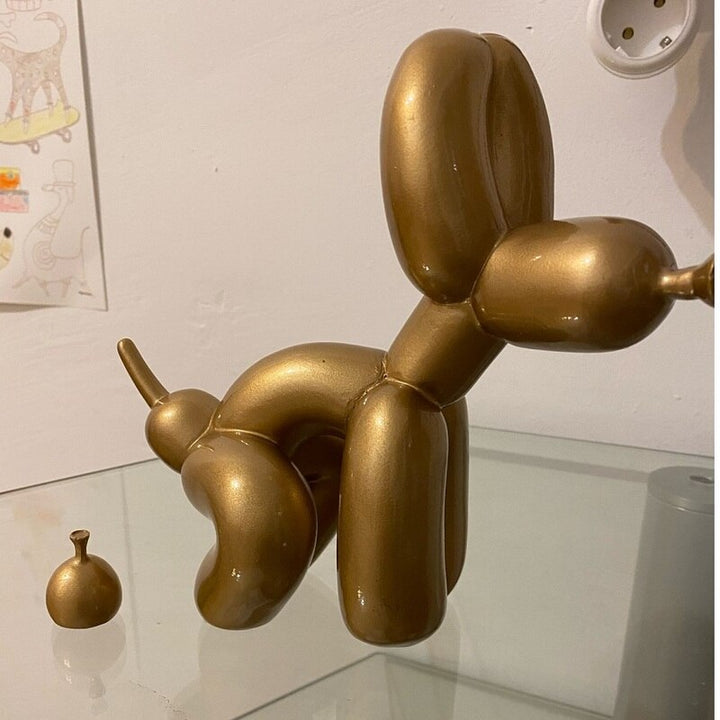 Skanto | Ballonghund Skulptur, Ballongkunst Statue, Mini Samlefigur, Hjemmedekorasjon, Harpiksk Figur, Skrivebordsdekorasjoner, Romdekorasjon
