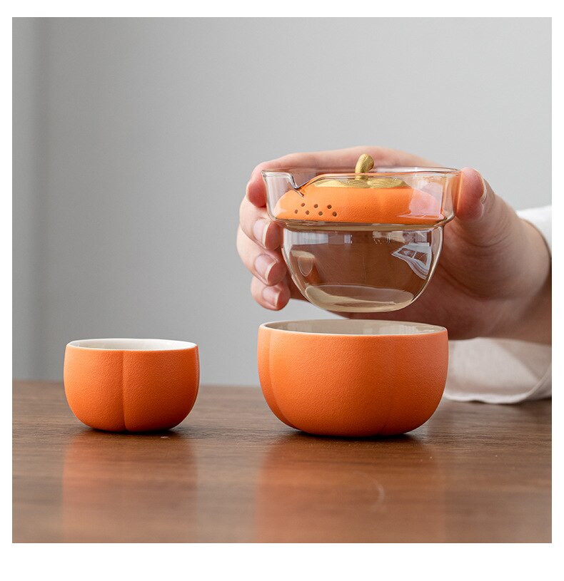 Mini Pumpkin Keramisk Tekanne Sett | Skanto