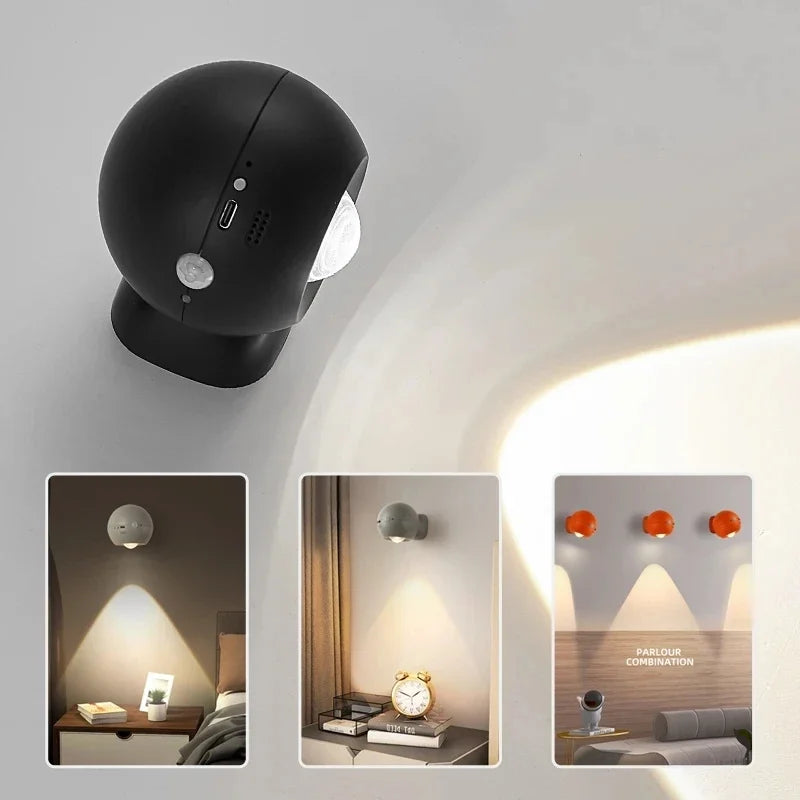 Roterende Mini Magnetisk Oppladbar Vegglampe | Skanto