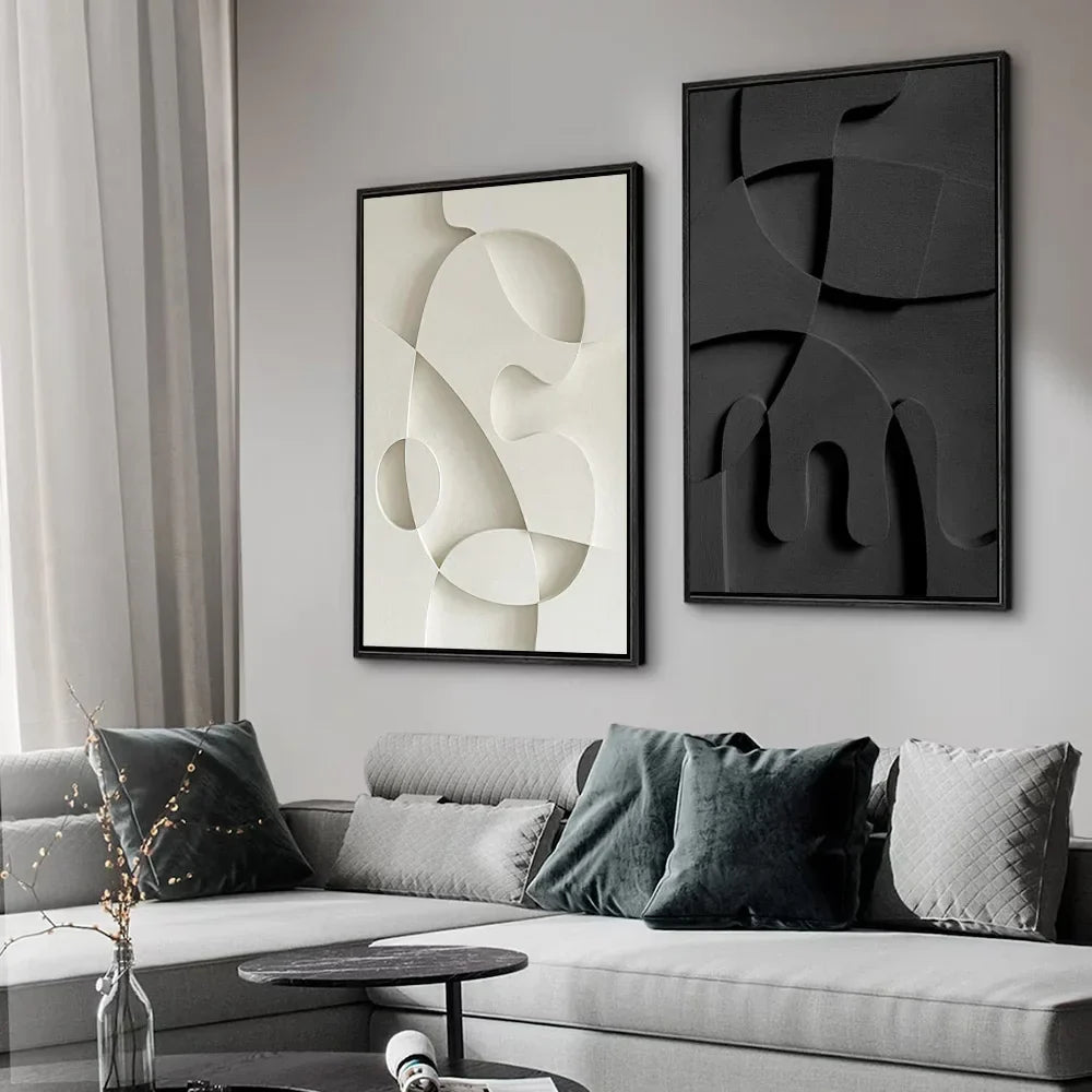 Abstrakt Minimalistisk 3d Design Veggkunst Kunstneriske Lerretstrykk Bilder For Moderne Leilighet Stue Spisestue Hjemmekontor Dekor | Skanto