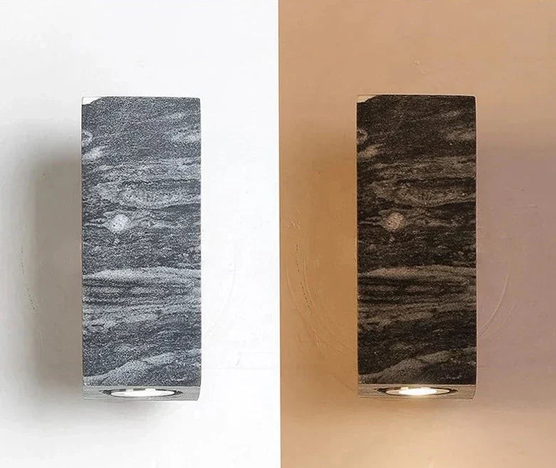 Skanto | ZenBeam – Grå Wabi-Sabi Vegglampe for Tranquil Atmosfære