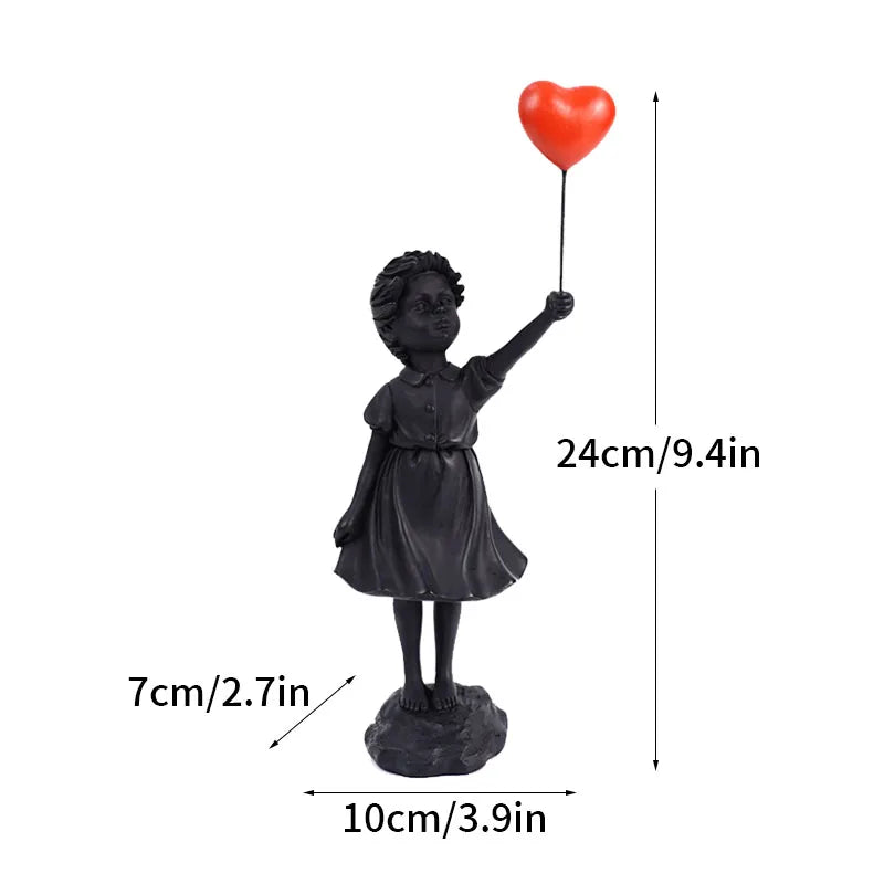 Skanto | Dropshipping Banksy Skulptur Kolleksjon Blomst Kastende Statue Pop Kunst Moderne Ballongjente Figur Kontor Hjem Dekorasjon