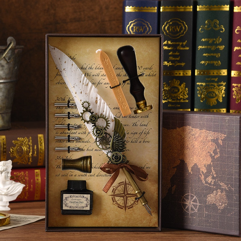 Skanto | Phoenix Feather Mechanisk Kalligrafi Penn Sett