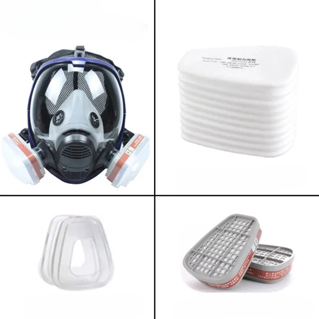 Skanto | Full Face Respirator Maske med Antidugg Linse og Industrielle Gassfiltre