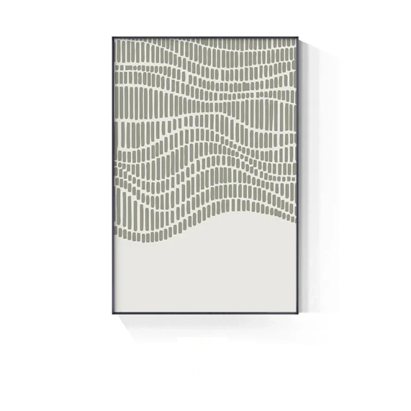 Abstrakt grønn geometrisk linjekunst veggkunst fine kunst lerrettrykk bilder for moderne leilighet stue hjemmekontor kunstdekor | Skanto