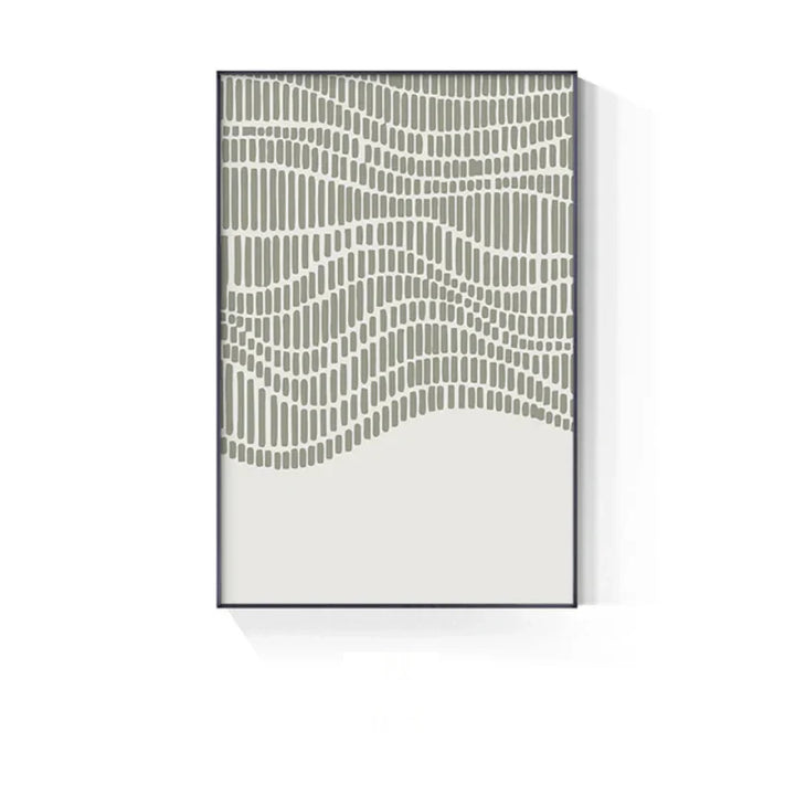 Abstrakt grønn geometrisk linjekunst veggkunst fine kunst lerrettrykk bilder for moderne leilighet stue hjemmekontor kunstdekor | Skanto