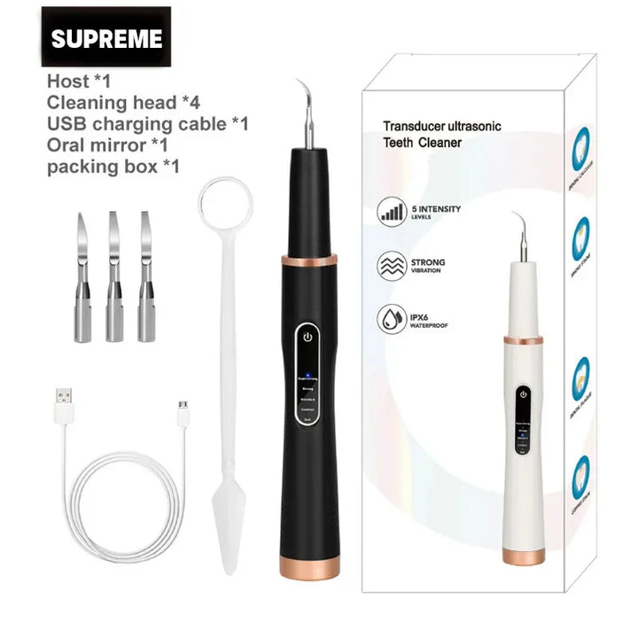 Skanto | DentoraSonic | Ultralyd tannpleieapparat for hunder og katter | 5-nivå tannsteinfjerner | USB-lading