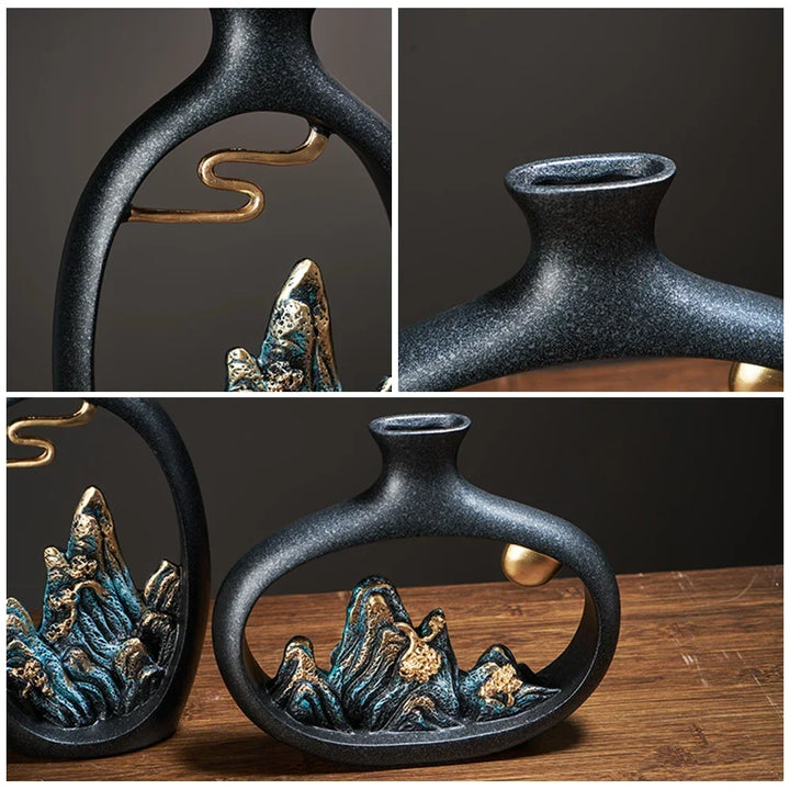 Skanto | Detaljerte fjellmønstre i en elegant vase