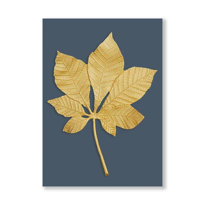 Blå Minimalistisk Gylden Abstrakt Blomster Veggkunst Fine Art Lerret Utskrifter Bilder For Luksus Stue Spisestue Hjemmekontor Kunst Dekor | Skanto