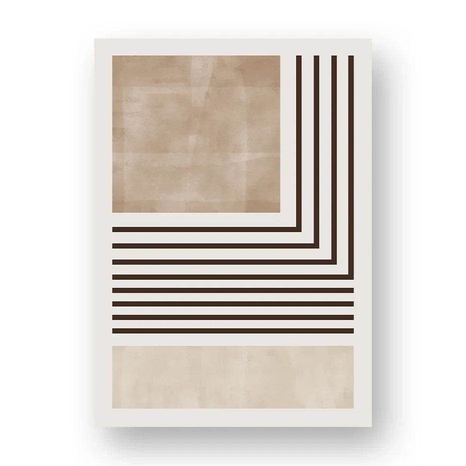 Brun Beige Fargeblokk Geometrisk Veggkunst Fine Art Lerretsutskrifter Abstrakt Minimalistiske Bilder For Moderne Stue Soveroms Kunstdekor | Skanto