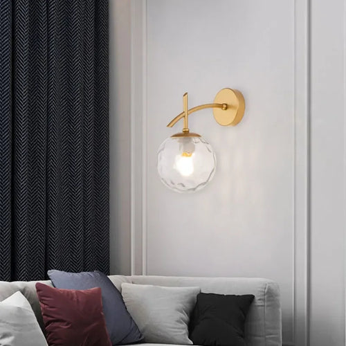 LumiSconce – Svart Gull Glass Vegglampe Skanto
