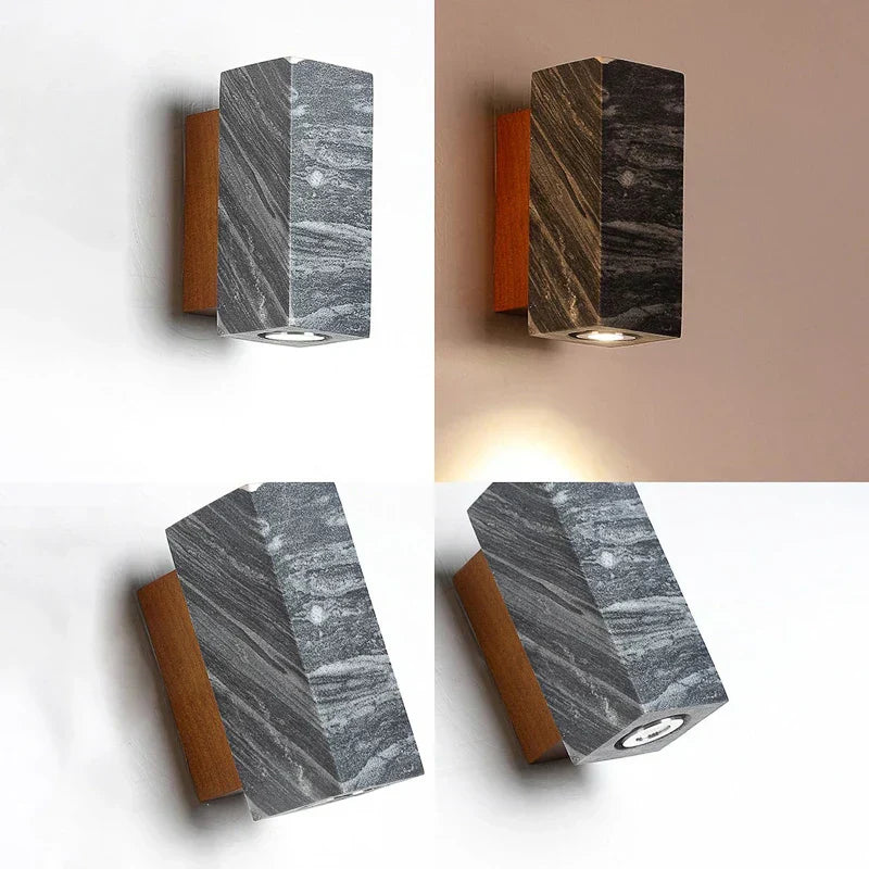 Skanto | ZenBeam – Grå Wabi-Sabi Vegglampe for Tranquil Atmosfære