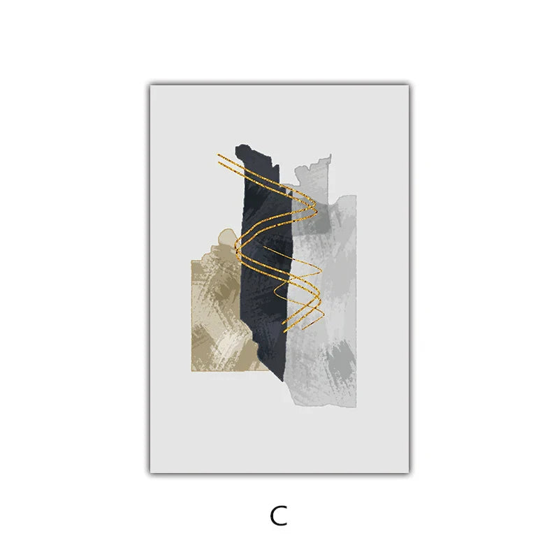 Nøytral Farge Blå Beige Svart Nordisk Abstrakt Veggkunst Fine Art Lerret Utskrifter Plakater Bilder For Stue Soverom Kunst Dekor | Skanto