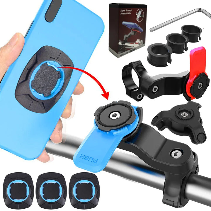 Skanto | RIDELOCK Pro Mount | Støtsikker Telefonholder for Sykkel & Motorsykkel | 360° Rotasjonsbar | For 4.7–7.2" Smarttelefoner