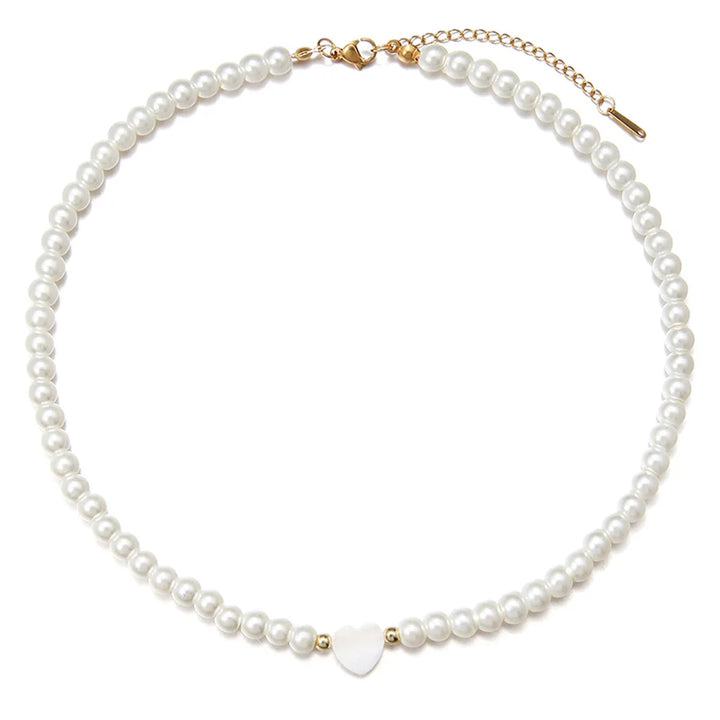 Skanto | Klassis Pearl Heart Choker Necklace