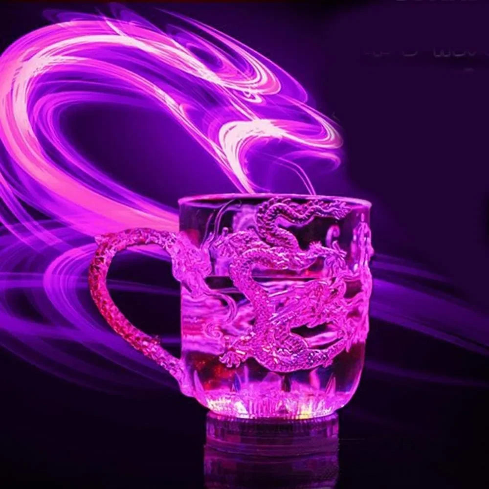 Skanto | 1 stykke fargeforandrende luminescerende LED dragekrus vannaktiverte lys øl kaffe melk te vin whiskey bar kopp reise kreativ gave