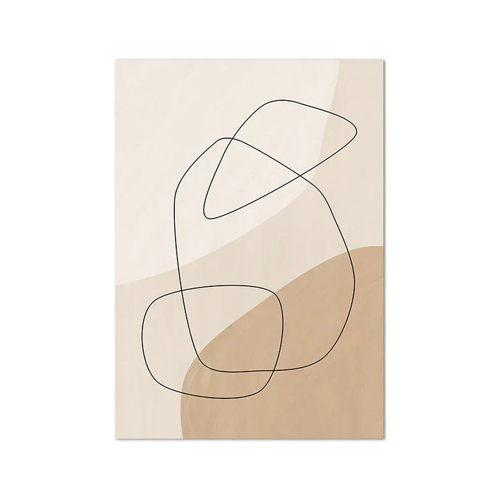 Skygger av Beige Abstrakt Linjekunst Veggkunst Finkunst Lerrettrykk Minimalistiske Bilder for Moderne Stuekunst for Moderne Interiør | Skanto