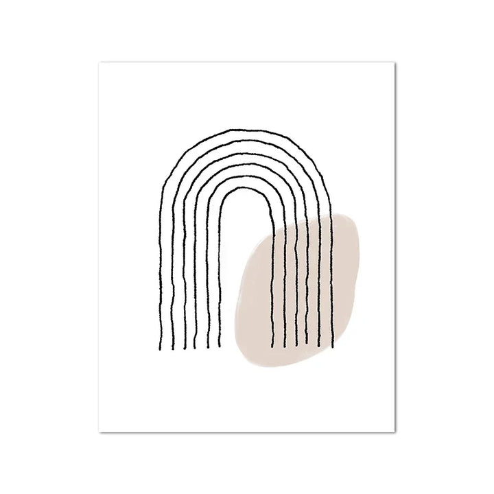 Skygger av Beige Abstrakt Linjekunst Veggkunst Finkunst Lerrettrykk Minimalistiske Bilder for Moderne Stuekunst for Moderne Interiør | Skanto