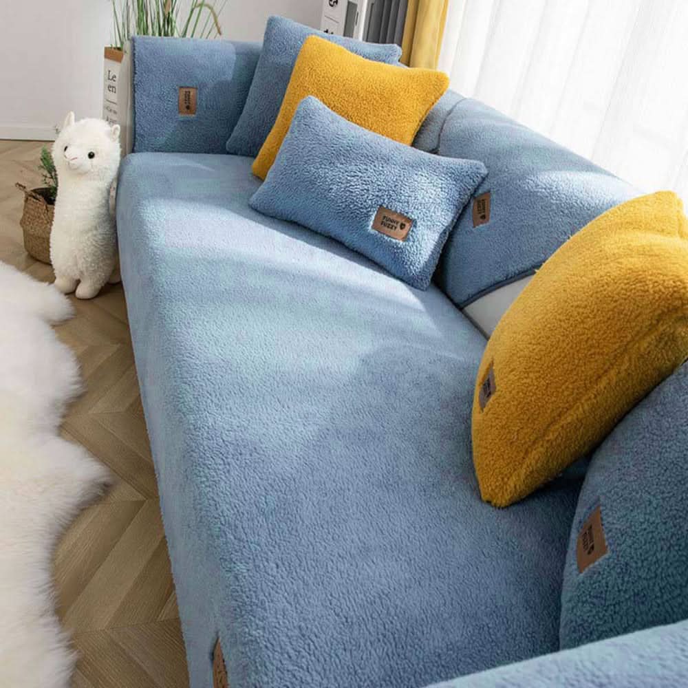 Skanto | Vanntett Sherpa Fleece Sofa Deksel Avgir ikke Glid