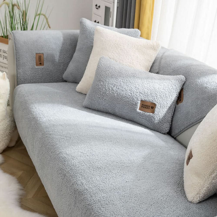 Skanto | Vanntett Sherpa Fleece Sofa Deksel Avgir ikke Glid