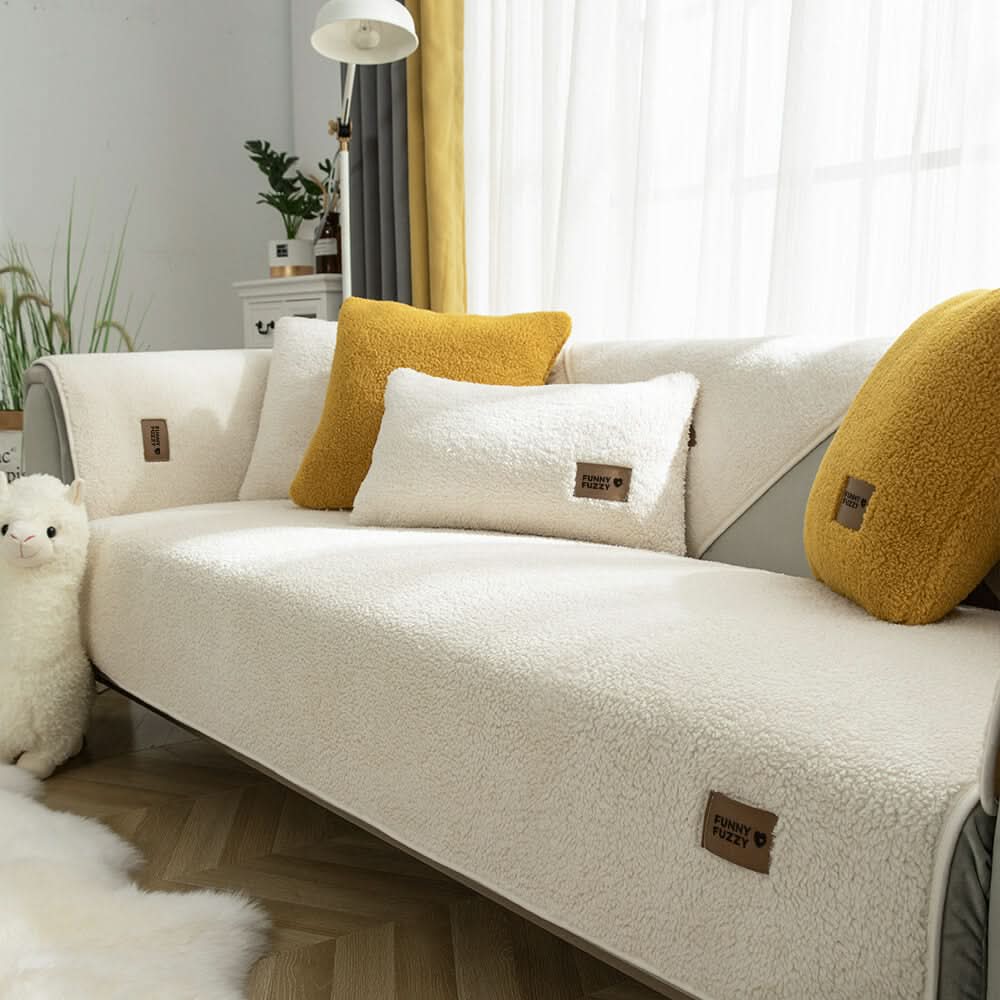 Skanto | Vanntett Sherpa Fleece Sofa Deksel Avgir ikke Glid
