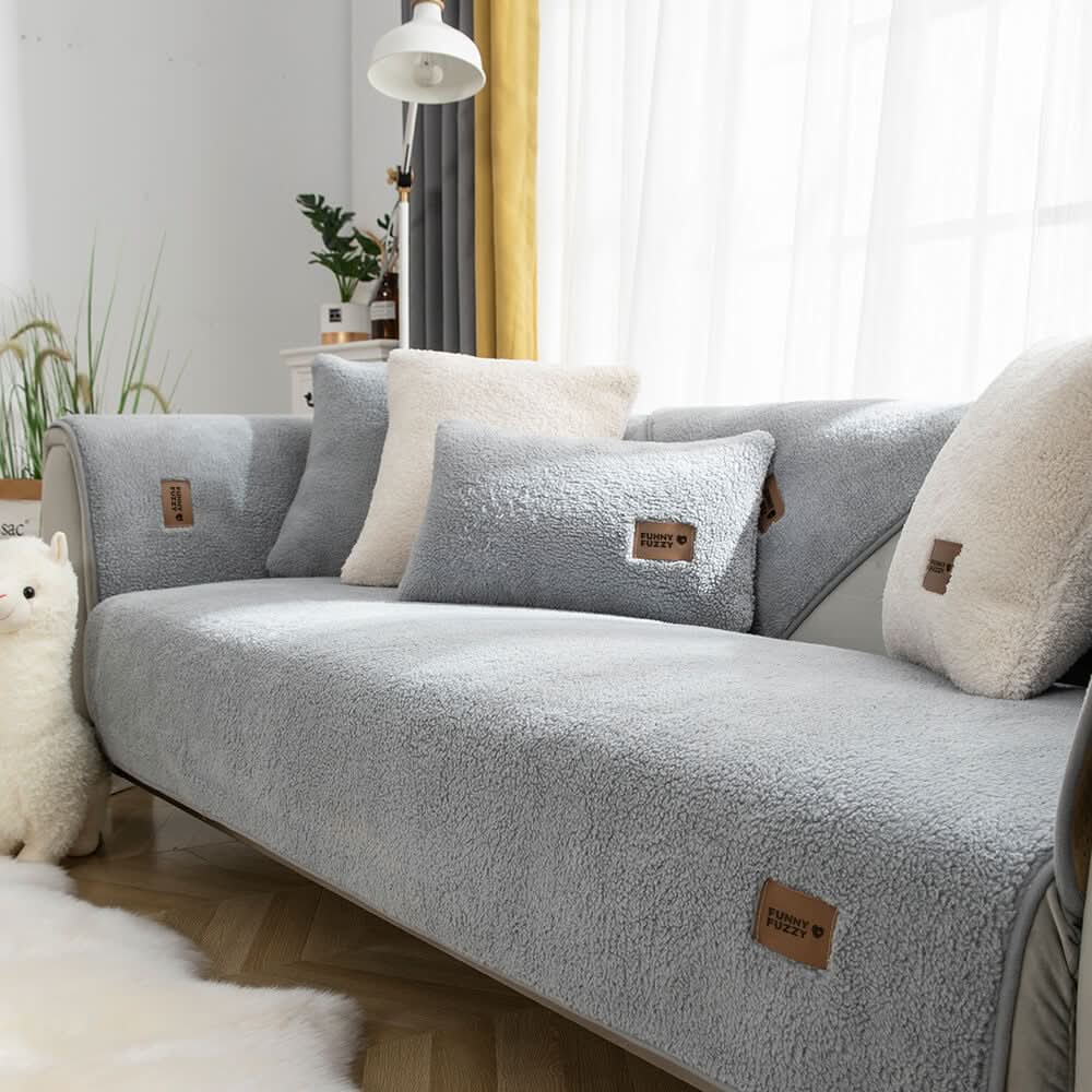 Skanto | Vanntett Sherpa Fleece Sofa Deksel Avgir ikke Glid