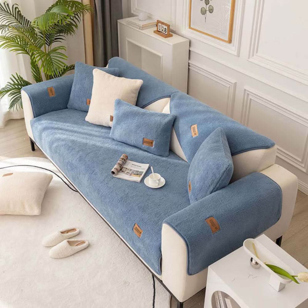 Skanto | Vanntett Sherpa Fleece Sofa Deksel Avgir ikke Glid