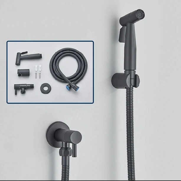 Skanto | Shinesia Bidet Spray – Rustfritt Stål Hygiene Baderoms Tilbehør – Veggmontert Kaldt Vann Spray Funksjon