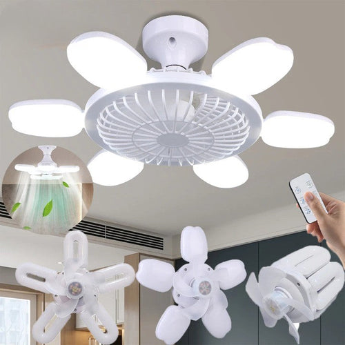 Stille Justerbar Fjernkontroll Tak Foldbar Vifte Lampe | Skanto