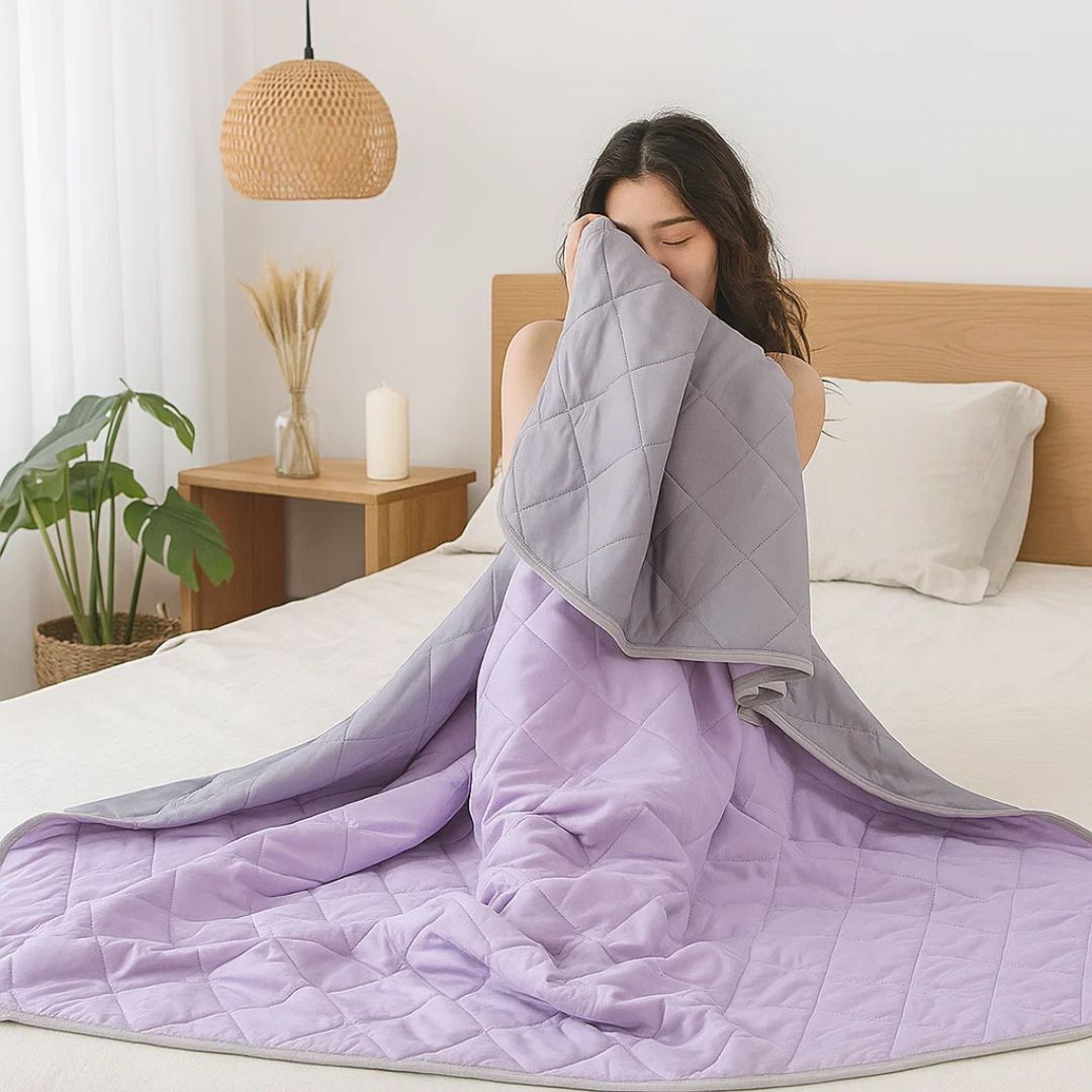 SilkCool | Kjølende Teppel – Umiddelbar Kjølende Komfort – Silkeholdig Hypoallergenisk Fiber – Forhindrer Overoppheting – Lindring for Nattesvette Følsom Hud Skanto