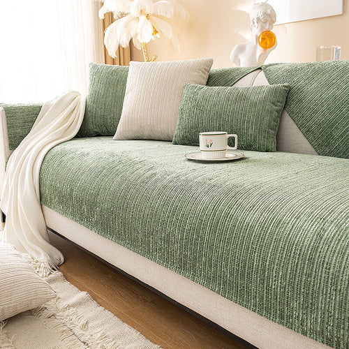 Enkel solid farge chenille ripesikker sofa dekke | Skanto