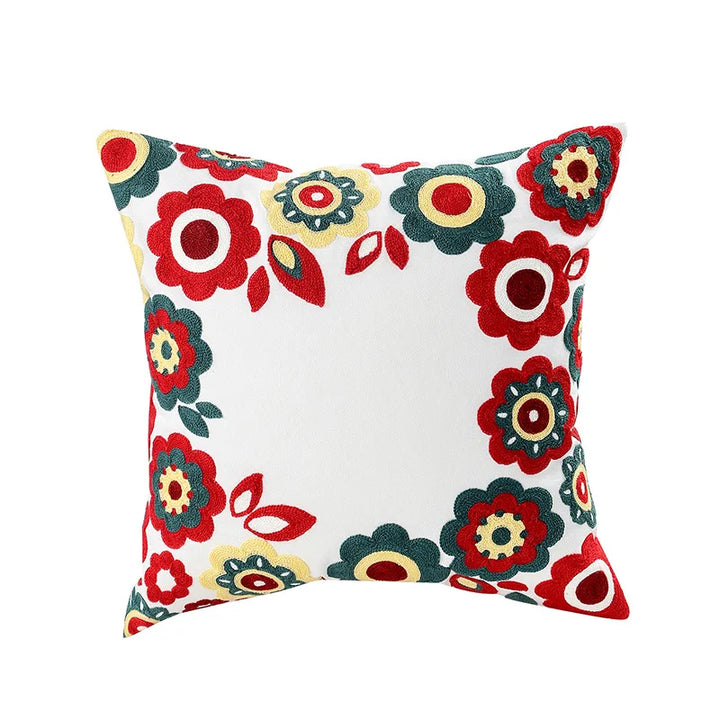 Enkle florale fargerike nordiske putetrekk 45x45cm strikkede jacquard-linneputetrekk til stuen sofa kastputer moderne skandinavisk interiør | Skanto