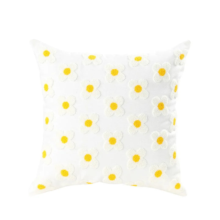 Enkle florale fargerike nordiske putetrekk 45x45cm strikkede jacquard-linneputetrekk til stuen sofa kastputer moderne skandinavisk interiør | Skanto