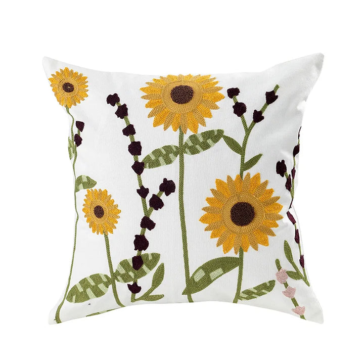 Enkle florale fargerike nordiske putetrekk 45x45cm strikkede jacquard-linneputetrekk til stuen sofa kastputer moderne skandinavisk interiør | Skanto