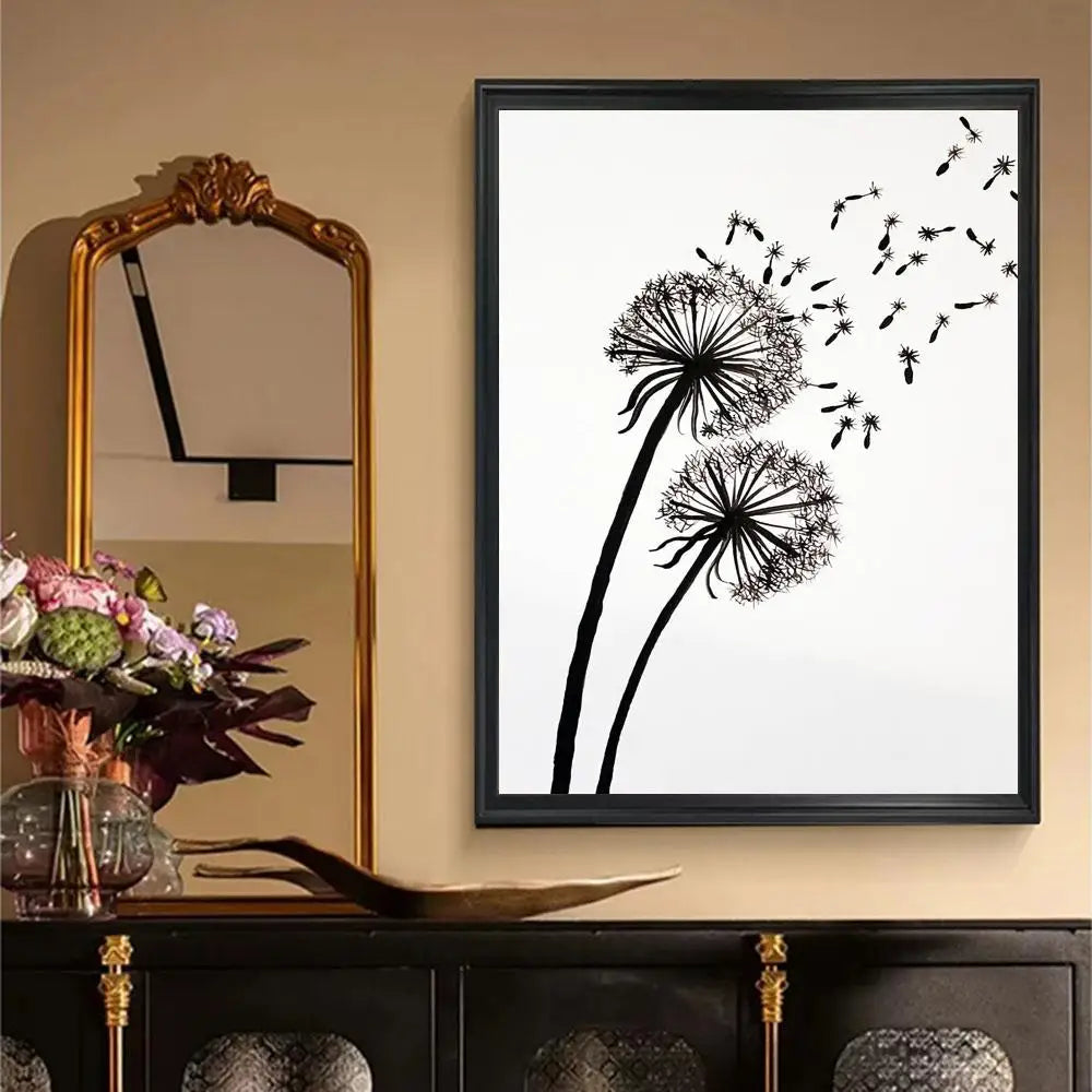 Moderne Livsstil Floral Veggkunst Minimalistisk Svart Hvit Plakat Fin Kunst Lerretstrykk Bilder For Stue Dekor | Skanto