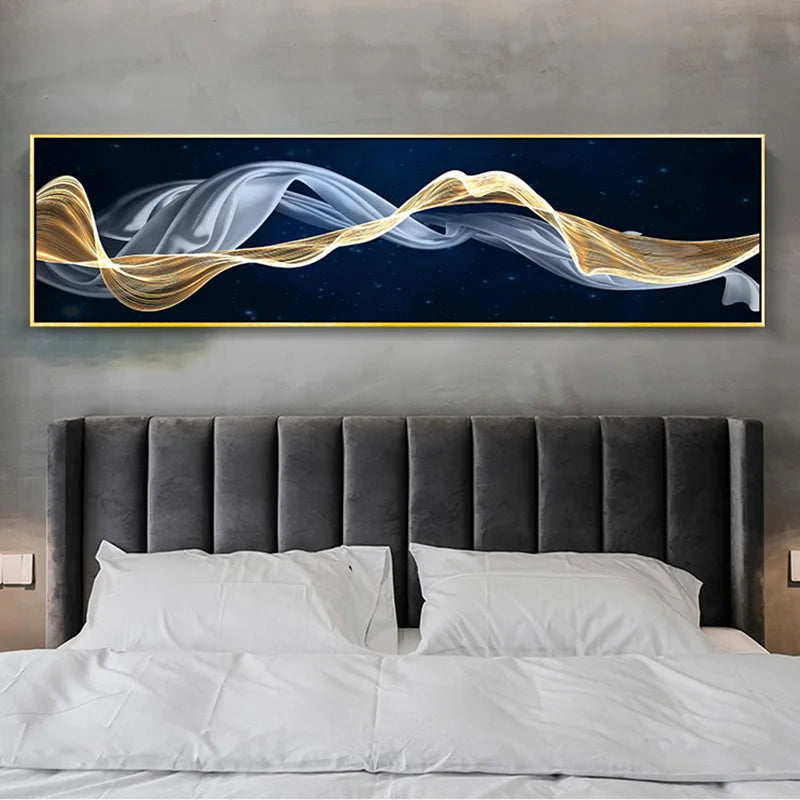 Flytende Vibes Abstrakt Veggkunst Fine Art Lerrettrykk Bredformatbilder For stuen Over sofa Bilder For over sengen | Skanto