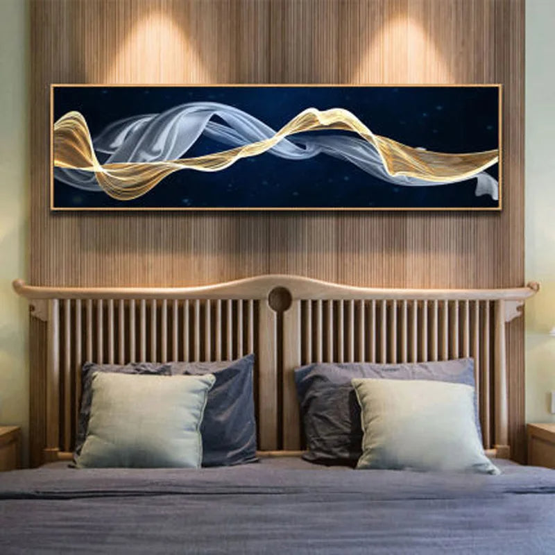 Flytende Vibes Abstrakt Veggkunst Fine Art Lerrettrykk Bredformatbilder For stuen Over sofa Bilder For over sengen | Skanto