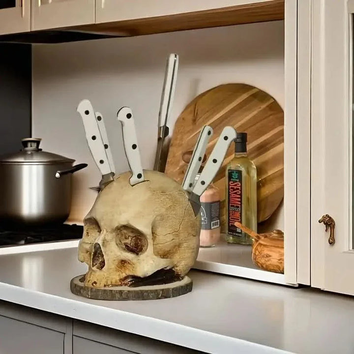 Skanto | Gotic Skull Knivholder Kjøkken Dekor Stativ