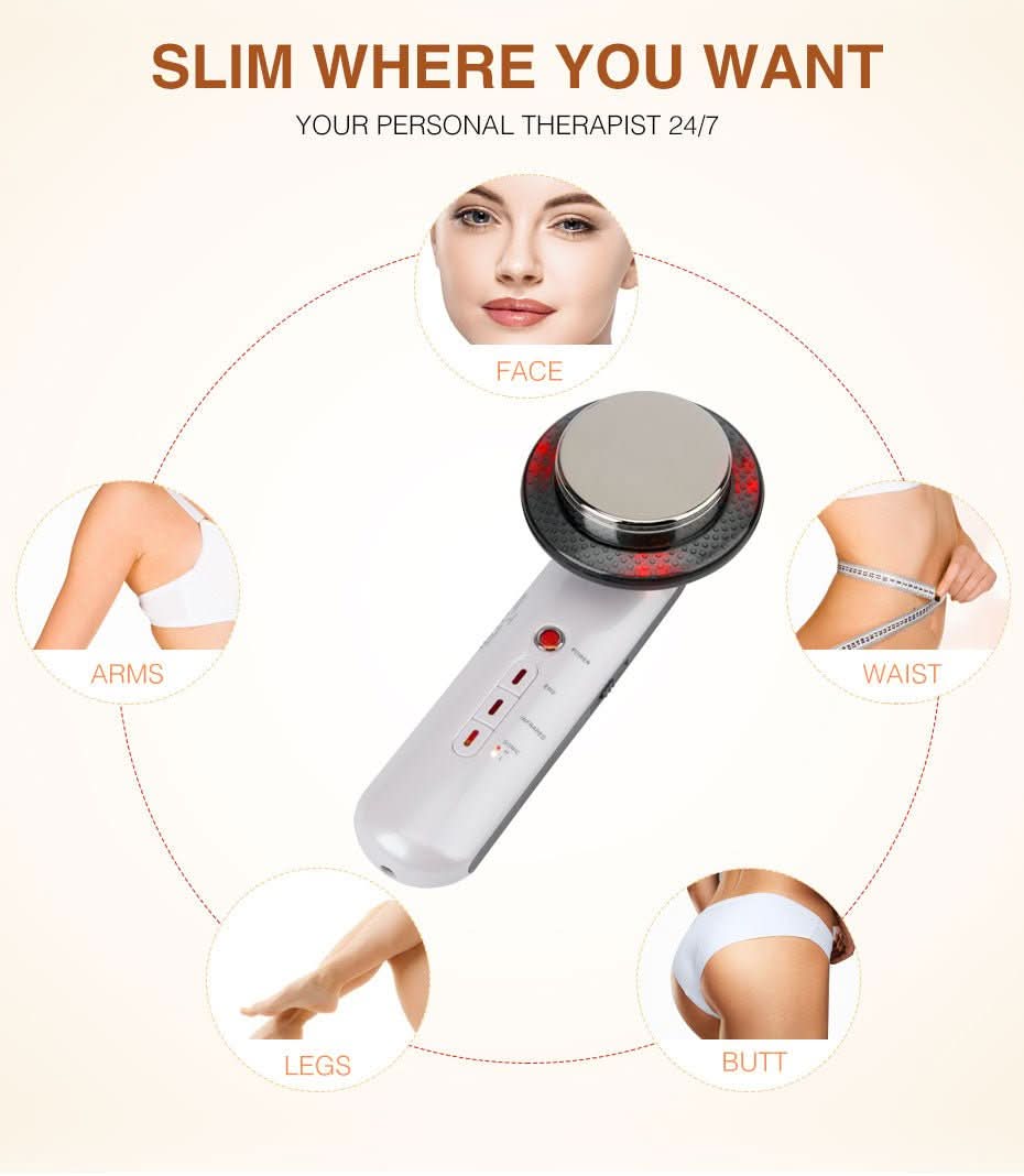 Skanto | SlimShape – 3-i-1 Cellulitt & Fettforbrenner med EMS, Ultralyd & Infrarødt Lys