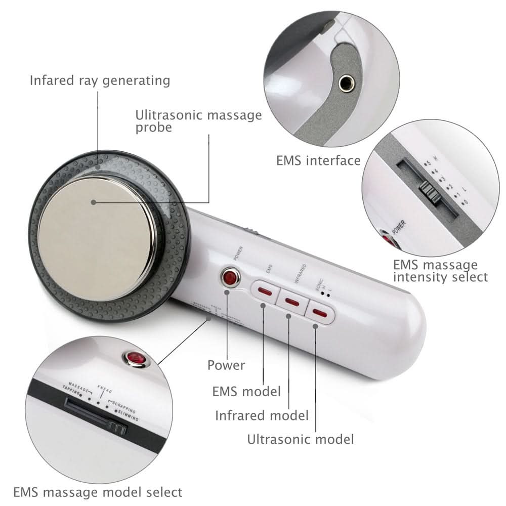 Skanto | SlimShape – 3-i-1 Cellulitt & Fettforbrenner med EMS, Ultralyd & Infrarødt Lys